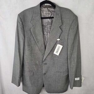 Profilo Mens Grey 100% Pure Wool 2 Button Blazer Sport Coat Jacket Size 41L
